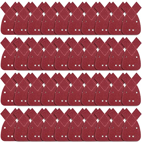 SIQUK 40 Pieces Mouse Sanding Pads 40 Grits Mouse Sander Sheets with Extra 2 Tips for Replacement Fit Black and Decker Detail Palm Sander