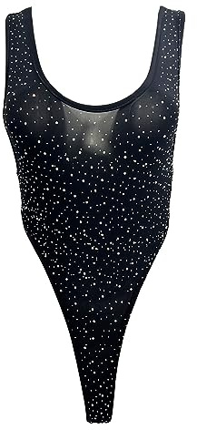 ZUYPSK Damen Body Bodysuit Transparent Stringbody High Cut Tüll-Body Ärmellos Unterhemd Achselhemd Einteilige Monokini Dessous Reizwäsche