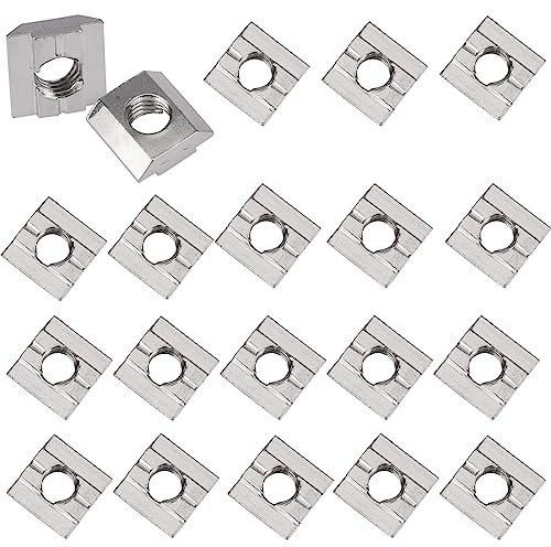 Catelves 30 Stück Nutensteine M8, T Profil Edelstahl, Serie M8 3030 T-Nut Nutsteine, T-Nut Kohlenstoffstahl T Nutenstein Set für Aluminiumprofil-Extrusionsschlitz 30-Serie,Europäischer Standard Nut