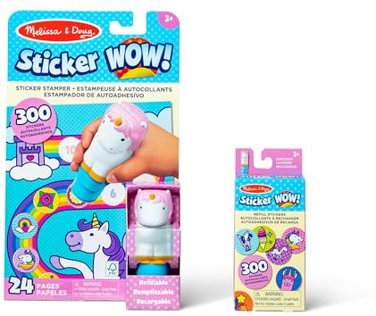 Melissa & Doug Wow.™ Einhorn-Sticker-Stempel-Set mit 600 Stickern, Aufkleberstempel & Aktivitätenblock
