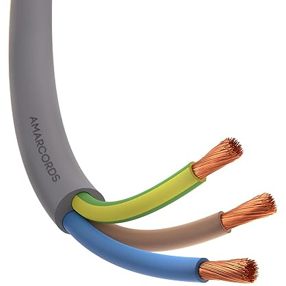 Amarcords - Cavo di alimentazione tripolare sezione 3x2,5mm colore GRIGIO. Cavo tipo FROR, 30 metri