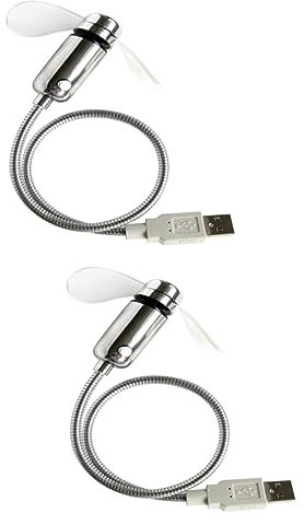 jojofuny 2pièces Ventilateur Usb Pratique Avec Affichage Horaire Led Mini Ventilateur Flexible Pour Ordinateur Portable Et Bureau Pour Voyage Et Utilisation Quotidienne