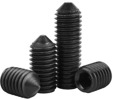 Cilky Metallschrauben 10 Stück M5 M6 M8 M10 Schwarzer Kohlenstoffstahl Sechskant Innensechskant Kegelspitze Madenschraube Konische Endschraube (Color : 20mm x10pcs, Size : M8)