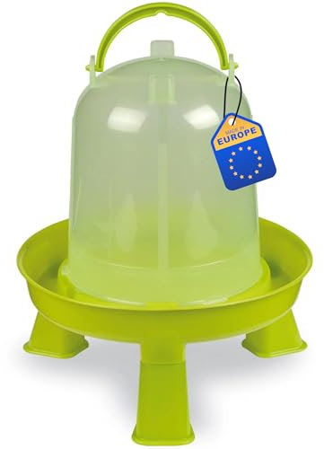 Agrarzone Hühnertränke mit Füßen 3 Liter grün - robuste Geflügeltränke mit Füllstandsanzeige - automatische Wassertränke Hühner & Geflügel - Tränke Hühner Zubehör