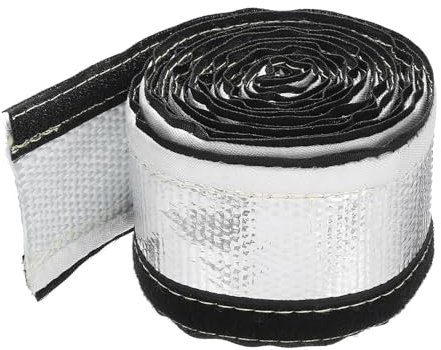 QUARKZMAN 1,5mm Gaine Thermique en Aluminium 3/8 ID x 10Ft Manchon Thermique en Fibre de Verre Métallique en Aluminium pour Lignes de Carburant, Câbles et Câblage Électrique