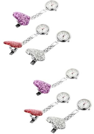 WRITWAA 6stücke Pflegeuhr Mit Herzdesign Einziehbare Taschenuhr Für Leuchtend Sicher Und Praktisch Für Täglichen Einsatz Der Pflege
