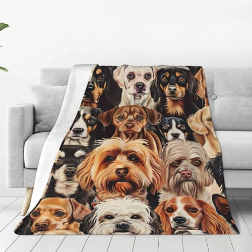 Flanelldecke mit Hundemuster, ultimativer Komfort, tragbare Decke, leichte Luxus-Baumwolldecke