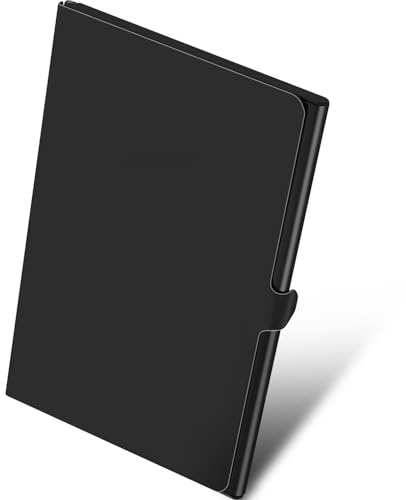 Tdaoxin Portatarjetas de Visita Metálico Profesional y Delgado, Cartera para Tarjetas de Visita de Metal, Estuche para Tarjetas de Negocios para Hombres y Mujeres (Negro)