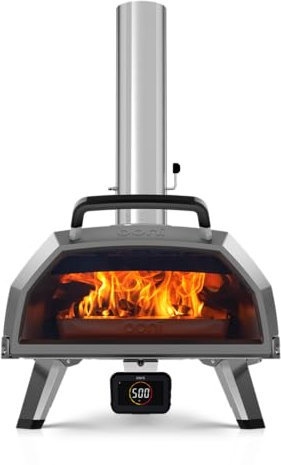 Ooni Karu 2 Pro - Forno per pizza multicombustibile – Forno per pizza a legna e gas per esterni con pietra per pizza e termometro integrato, forno per pizza da esterno, doppio combustibile da 40,6 cm,