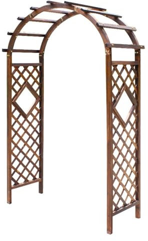 Pergola en bois pour plantes grimpantes, grande tonnelle d'extérieur pour roses de mariage, décoration de mariage, support 120 x 215 x 50 cm/140 x 215 x 50 cm, arche de jardin orange