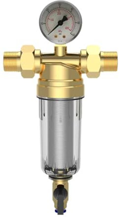 SiaBiced Filtre à eau avec installation simple et jauge, système de lavage à contre-courant, Point G4