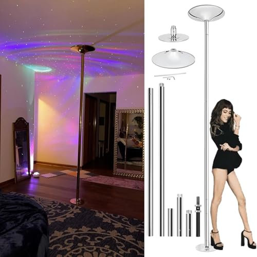 AVLLSO Profi Pole Dance Tanzstange für Häuser mit hoher Decke von 11 Fuß, 10 Fuß, 9 Fuß, 8 Fuß und 7 Fuß, 45 mm Pole-Dance-Stange mit Zubehörsatz(2.3M-2.7M/7.3ft-9ft)