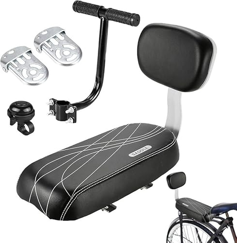 auvstar Seggiolino Bici Posteriore per Bambini,PU Pelle Seggiolini Bici Posteriore,Bambini Sedile Posteriore Cuscino,Set Braccioli Poggiapiedi per Sedili Posteriori per Bambini e Adulti