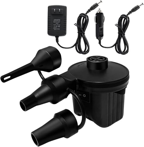 Elektrische Luftpumpe, Luftpumpe für luftmatratze, 2 in 1 Inflate und Deflate Elektrische Pump mit 3 Luftdüse für aufblasbare Matratze,Boot,Luftmatratze Pool,Schwimmring