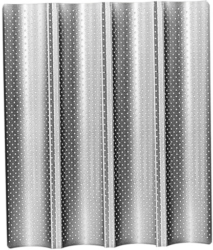 Bandeja para hornear para 4 baguettes de acero al carbono Pan de pan francés antiadherente para hornear con ventilación de aire fácil de limpiar para