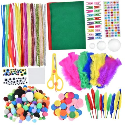 Angoily 1 Satz Bastelset für Diy Materialien für Handgemachte Spielzeuge Bastelsticks und Pompons für Kunstprojekte und Familienaktivitäten