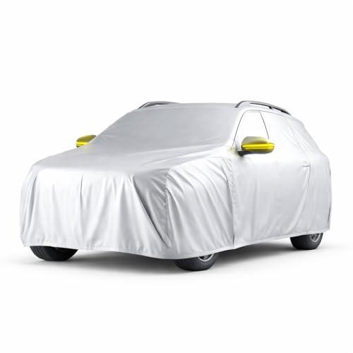 Funda protectora universal para coche SUV – Lona impermeable para coche – Cubierta de coche en plata para una protección completa (SUV (490 x 190 x 180 cm)