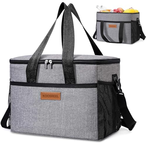 Cool Bag & 30 Litre Cooler Bag - Insulated Cool box Picnic Cool Lunch Bag Keep Warm and Cold, Leak-Proof, With Carriying Straps, Multiple Pockets - Ideal for Travel, Camping, Picnics