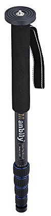 5-Section Telescopic Carbon Fiber Lightweight DSLR Camera Monopod Unipod Walking Stick with Quick Lock System, Grips, Carrying Bag, Wrist Strap for Photography Canon Pentax