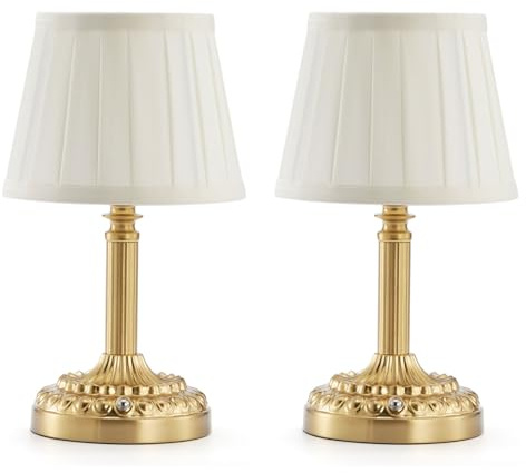 INTELIVE 2 Pack Small Rechargeable Cordless Table Lamps for Restaurant