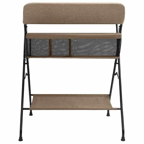 Wickeltisch Taupe Eisen - Baby Badewanne mit Ablage, Stauraum & Sicherheitsrand, Platzsparend & Langlebig für Kleinkinder und Neugeborene