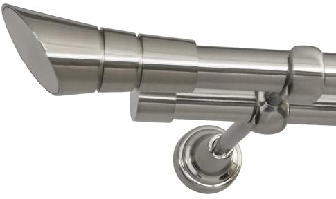 Print Cycero packaging Gardinenstange 240cm breit - 19 mm Durchmesser - 2-Läufig, Wandbefestigung - Vorhangstange für Ösenvorhänge, Fenster, schwere Vorhänge, Innenlaufstange - Saloma