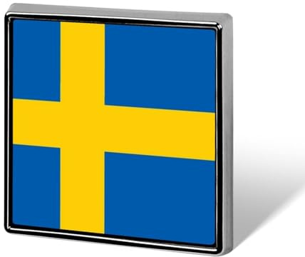 Spilla Personalizzata Con Bandiera Svedese Bandiere Nazionali Spilla Da Bavero In Metallo Rotonda/Quadrata/A Forma Di Cuore Con Bottone A Farfalla Spille Per Uomo E Donna Accessori Regalo