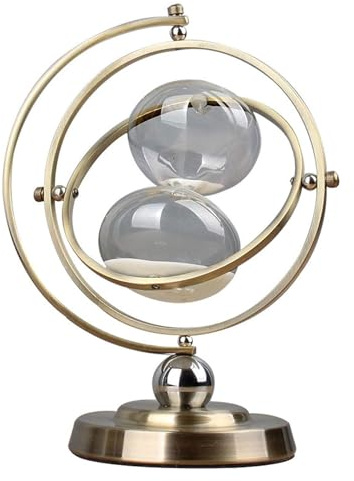 OIFAODAO, Minuterie Globe sablier 15/30 Minutes for Jeu en Classe, décoration de Bureau à Domicile, Assistant Gestion du Temps,Sablier(30 Minutes)