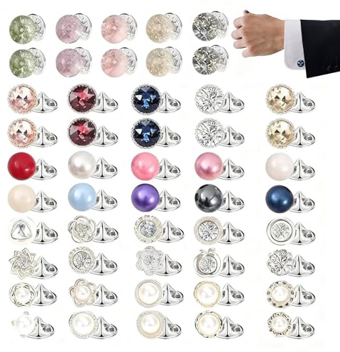 50 Pcs No Sew Modesty Brooch Pins - Invisible Safety Cover Up Buttons for Women, Anti-Exposure Shirt Blouse Dress Cardigans Hats Bags Mix Pattern