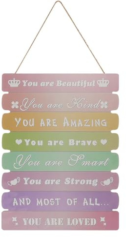 NIYANGLE Cartello Motivazionale in Legno da Parete Stile Fattoria Citazioni Ispiratrici Decorazione Murale Vintage per Camera da Letto Ragazze Ornamento Decorativo per Ufficio e Casa