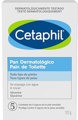 CETAPHIL Limpiador Facial pan dermatológico con glicerina, para todo tipo de pieles, 127ML