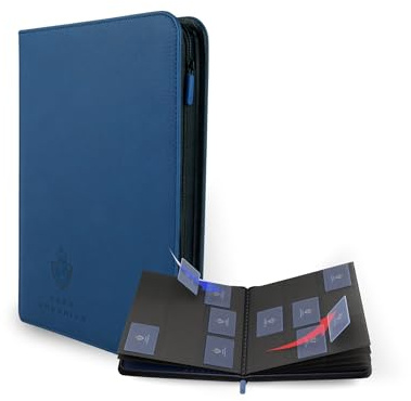 Card Guardian 9 Pocket Card Binder with Zipper – Holds 360 Cards, Side Loading Trading Card Binder for TCG & Football, Premium Card Collection (Blue)