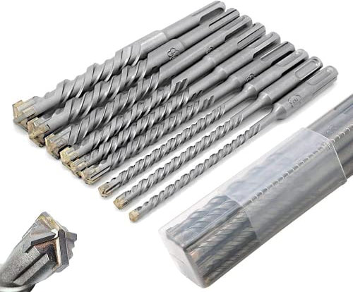 SDS Plus trapano set-martello punta per calcestruzzo con 4 taglienti nelle dimensioni 5,6,6,8,8,10,12,14,16 x 160mm- Uwenkjie per calcestruzzo e muratura