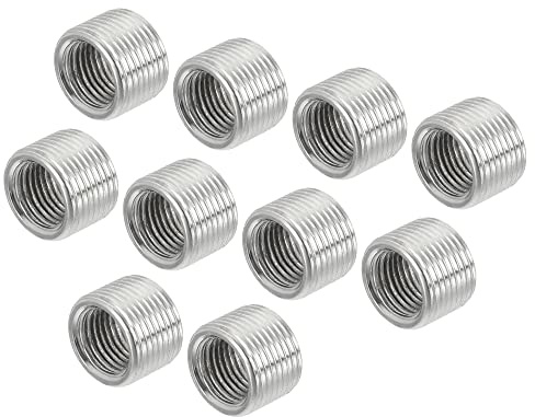 sourcing map 10 Stück Gewindereduziermuttern Einsatz M14 Stecker auf M10 Buchse Adapter 10mm lang Rohrverschraubung Übergangshülse Reduzierstück