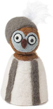 Baden Eierwärmer Eule 13 cm - Textil - Weiß