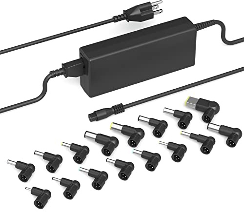 90w Universal Laptop Charger ETL Ac Adapter Compatible with Dell Hp Lenovo Toshiba Acer Asus Sony Power Cord Adapter DC Output 12V 16V 18.5V 19V 19.5V 20V Power Supply Cord with 16 Tips