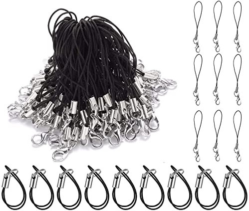 YiXuTag Einfache Handy Lanyard Strap, 60Pcs Handyanhänger Schlaufen, Handy Lanyard, Hand Wrist Strap Lanyards, für DIY Schmuck Zubehör, DIY Basteln Schmuckherstellung Schlüsselbund Charms（zwei Stile）