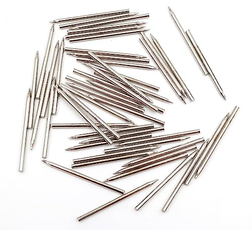 Design61 50x Stahlstifte Stahlnägel 2,0 x 40 mm mit geschnittener Spitze ohne Kopf VERNICKELT