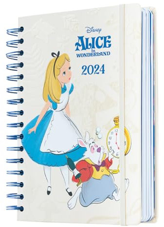 Grupo Erik Kalender 2024 Buchkalender Disney Alice im Wunderland Terminplaner 2024 Planer A5 2024 Kalender A5 - Terminkalender 2024 - Jahreskalender 2024 Buch