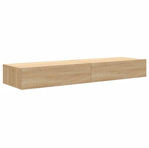 vidaXL Meubles TV avec éclairage LED 2 pcs chêne Sonoma 60x35x15,5 cm