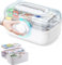 Lucerbern Organizer medicinali,Porta medicine casa scatola, contenitore pieghevole per farmaci a 3 livelli (con portapillole), multifunzionale per gioielli, farmaci e cosmetici. (Bianco, 34*23*20CM)