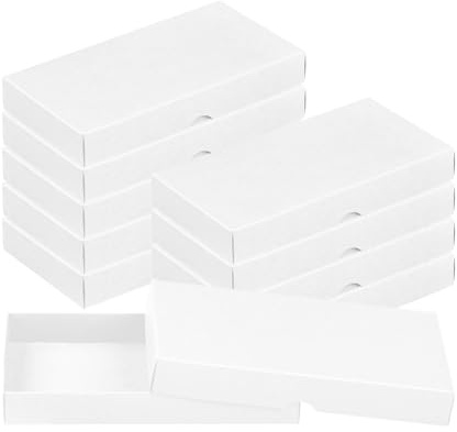 Faltschachtel 18,5 x 9,5 x 2,5 cm Weiß, Deckel, Karton - 10er Set