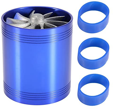 Klanata Auto-Lufteinlass-Turbonator mit zwei Lüftern, Super-Gas-Kraftstoffspar-Turbo (Blue)