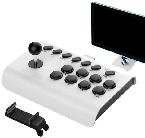 Arcade Fight Stick - de lucha retro, de lucha | Joystick de arcade nostálgico, joystick de lucha de juegos de arcade con funciones Turbo Macro para PC y consolas de juegos retro