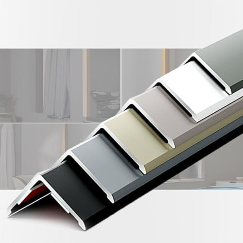 ZIUSFAC Winkelprofil Metall Eckschutzschiene Selbstklebend Kantenschutzprofil Mauerecke Eckschutzprofil Für Wandecke Türrahmen- 80 cm 100 cm 120 cm Lang(Silver,120cm)
