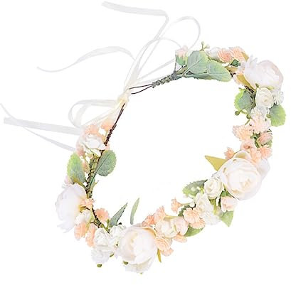 Zerodeko Rosenblumenkrone Girlande Haarkranz für Jungen und Mädchen Blumengirlande Kopfbedeckung Künstlicher Blumenkranz für Jungen und Mädchen Haardekor für Fotosessions und Kostüme