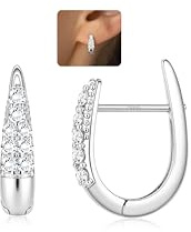 LOLIAS Ohrringe Silber 925 Hängend Creolen Gold Hypoallergene | 14K Gold Creolen für Damen Hypoallergene U Offene Goldene Ohrringe mit AAA + CZ Kleine Huggie Schmuck