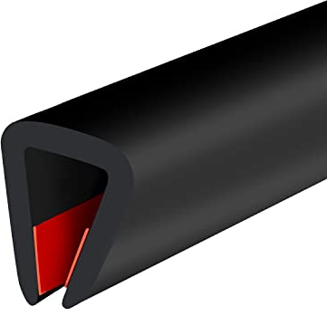 Kantenschutz aus Gummi, Selbstklebender U-Kanal-Kantenschutz für Sperrholz und Glas, Flexibler U-förmiger Kantenschutz, passend für 6 mm (1/4 Zoll), Länge 3 m (10 Fuß), schwarz