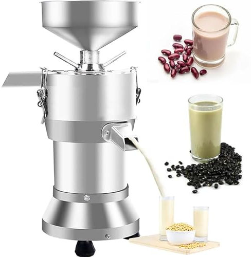 DPQYJPP Commercial Soybean Milk Machine, Nut milk maker, Automatic soymilk-residue separation grinding machine, 1100W Electric Soymilk Making Machine 25KG/H Output, for Legumes,ricemilk