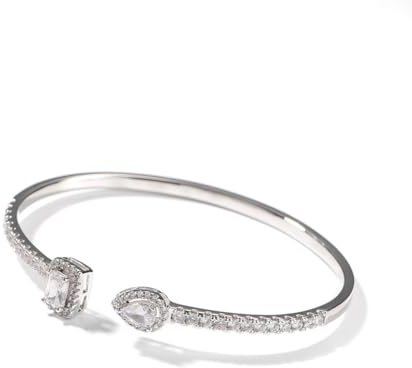 VAKTWPDLY Nette Liebe Herz offene Manschette Armreif Armband für Frauen, 7 Zoll 18K Gold überzogene Cubic Zirkonia Armreif Armband, Drop Manschette Armband Hip Hop Schmuck Geschenk für Männer Frauen